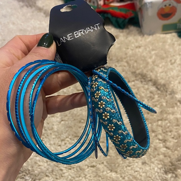 Lane Bryant Teal and Gold Bangle Collection - Picture 2 of 3